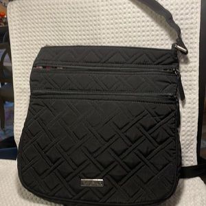 Vera Bradley black shoulder purse with colorful interior